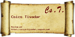 Csics Tivadar névjegykártya