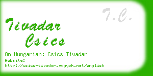 tivadar csics business card